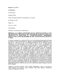 predial. la tarifa contenida en el articulo 94 de la ley de hacienda