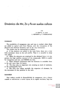 Dinámica de Mn, Zn y Fe en suelos calizos