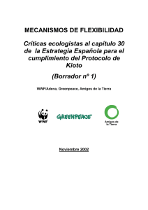 MECANISMOS DE FLEXIBILIDAD Críticas ecologistas al capítulo 30