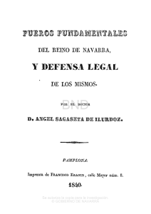 Fueros fundamentales del Reino de Navarra y defensa legal de los