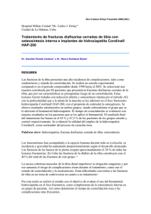 Tratamiento de fracturas diafisarias cerradas de tibia con