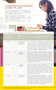 Correspondencia de puntuaciones de TOEFL® ITP a CEFR