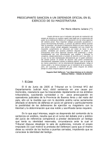 preocupante sancion a un defensor oficial en el ejercicio de su