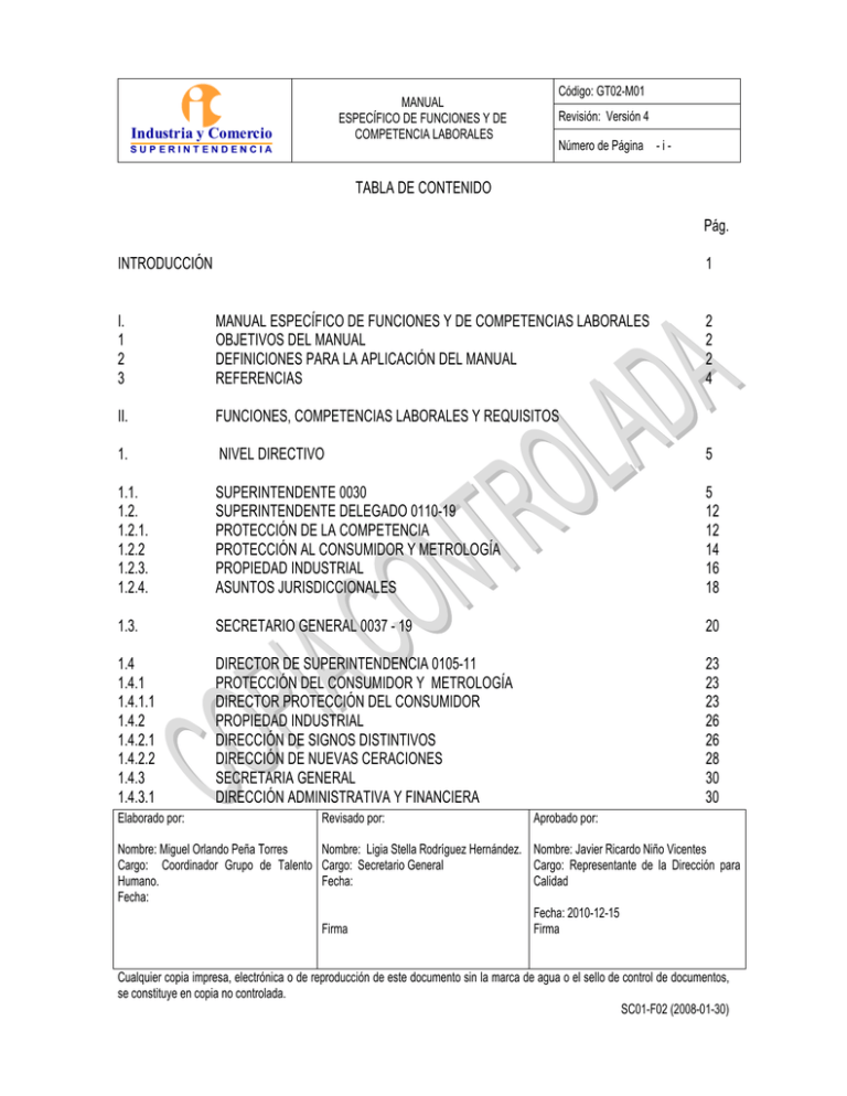 TABLA DE CONTENIDO Pág. INTRODUCCIÓN 1 I. MANUAL