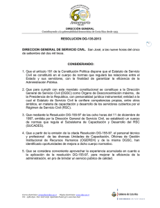 Resolución DG-135-2013 - Dirección General de Servicio Civil
