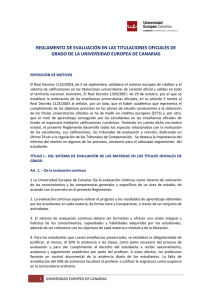 reglamento de evaluación en las titulaciones oficiales de grado de