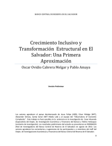 Crecimiento Inclusivo y Transformación Estructural en El Salvador