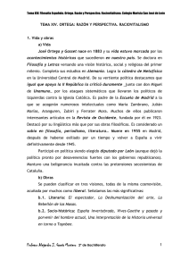 Tema XIV Ortega y Gasset Raciovitalismo PAU CyL 2012-2013