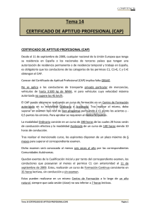 Tema 14 CERTIFICADO DE APTITUD PROFESIONAL (CAP)