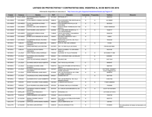 Listado proyectistas y contratistas SISS a Mayo 2016