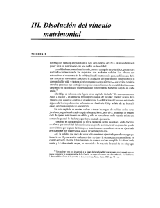 III. Disolución del vínculo matrimonial