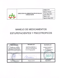 Manejo Medicamentos Estupefacientes y Psicotrópicos