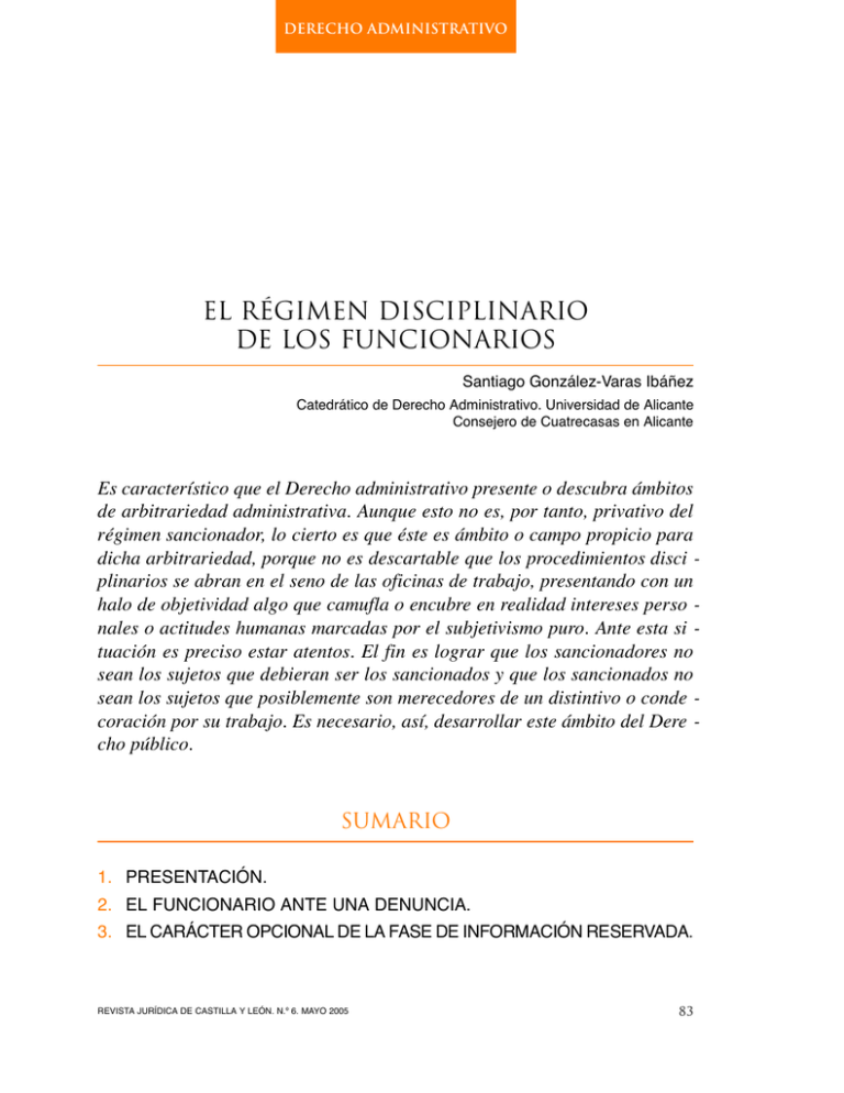 EL RÉGIMEN DISCIPLINARIO DE LOS FUNCIONARIOS