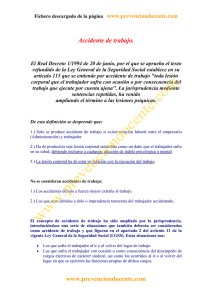 www.prevenciondocente.com Accidente de trabajo.