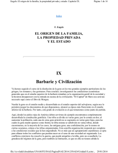 El origen de la familia, la propiedad privada y el Estado. Ed. Peña