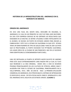 historia de la infraestructura del amoniaco en el noroeste de mexico