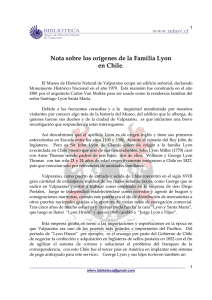 Nota sobre los orígenes de la Familia Lyon en Chile.