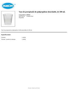Vaso de precipitado de polipropileno desechable, de 100 mL