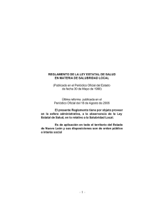 reglamento de la ley estatal de salud en materia de salubridad local