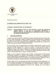 determinación administrativa núm. 15-05