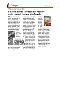 Sale de Bilbao la vasija del reactor de la central nuclear de Garoña