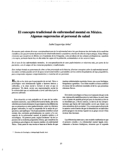 El concepto tradicional de enfermedad mental en Mexico. l4lgunas