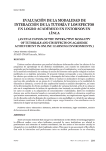 EVALUACIÓN DE LA MODALIDAD DE INTERACCIÓN DE LA