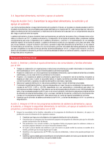 Seguridad alimentaria, nutrición y apoyo al sustento