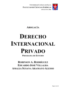 derecho internacional privado - Universidad Católica de Salta