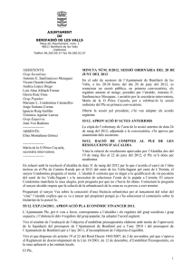2012 06 28 Ple 08 de 2012 - Ajuntament de Benifairó de les Valls