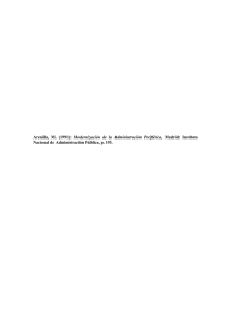 Arenilla, M. (1991): Modernización de la Administración Periférica