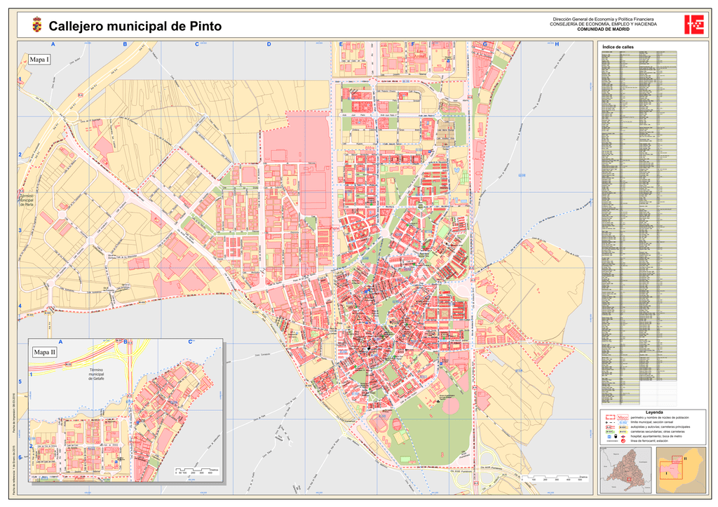 mapa callejero de pinto madrid Callejero Municipal De Pinto mapa callejero de pinto madrid