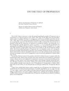 ON THE TEXT OF PROPERTIUS