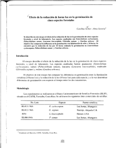 Efecto de la reducción de horas luz en la germinación de