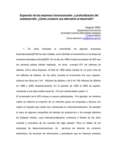 Expansión de las empresas transnacionales y profundización del