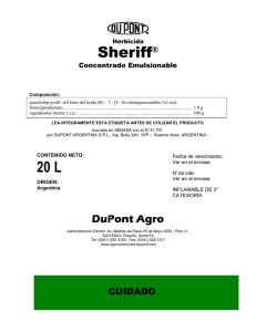 Etiqueta Sheriff - DuPont Argentina