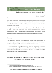 Reflexiones en torno a un recuerdo encubridor
