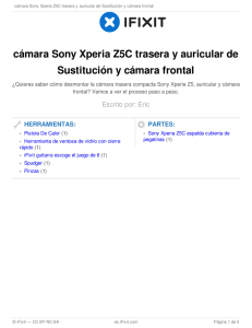cámara Sony Xperia Z5C trasera y auricular de Sustitución y