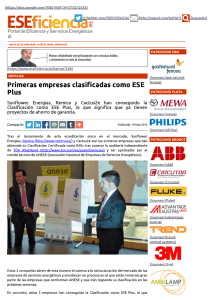 Primeras empresas clasif...ESE Plus - ESEFICIENCIA