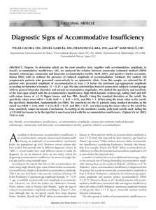 Diagnostic Signs of Accommodative Insufficiency