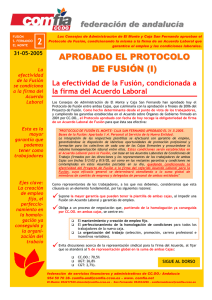 Nº 2. Aprobado el Protocolo de Fusión - Comfia-CCOO