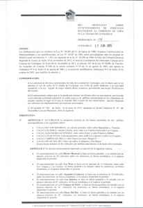 VISTOS: REF.: ORDENANZA SOBRE ESTACIONAMIENTO DE