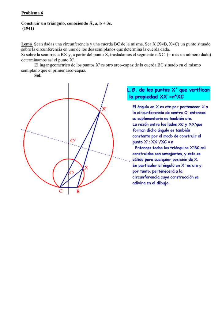 Problema 6 Construir Un Triangulo Conociendo A A B 3c