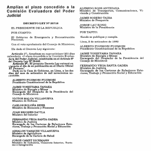 Amplían el plazo concedido a la Comisión Evaluadora del Poder