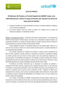 El Defensor del Pueblo y el Comité Español de UNICEF instan a las