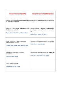 PRESENT PERFECT SIMPLE PRESENT PERFECT CONTINUOUS
