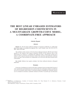 the best linear unbiased estimators of regression coefficients in a