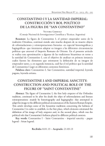 CONSTANTINO I Y LA SANTIDAD IMPERIAL: CONSTRUCCIÓN Y