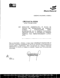 Page 1 Aduana Nacional GERENCIA NACIONAL JURIDICA