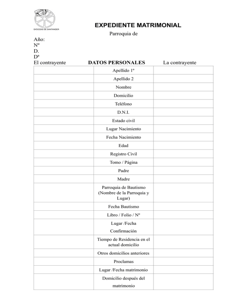 MatrimonioExpediente Matrimonial MatrimonioExpediente Matrimonial